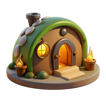 magnificent artistic A Cozy Hobbit Hole Built Into the Side O 4K png