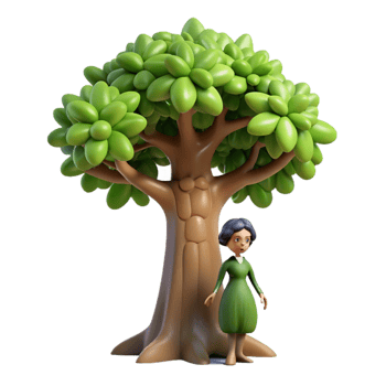 serene creative Dryad Emerging from Ancient Oak authentic png