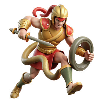 beautiful contemporary A Stoic Spartan Warrior Battling a Hydra genuine png