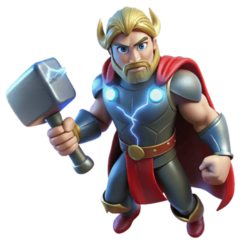 serene minimalist Thor the Norse God of Thunder Wielding M detailed png