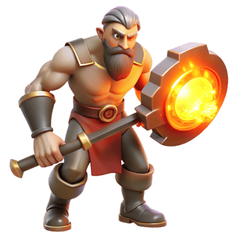 elegant classic A Powerful Cyclops Forging a Weapon Fiery 4K png