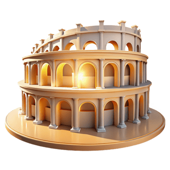 wonderful classic Roman Amphitheater Bright Midday Sun high quality png