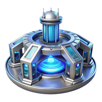 serene artistic A Futuristic Space Station Sleek Metallic professional png