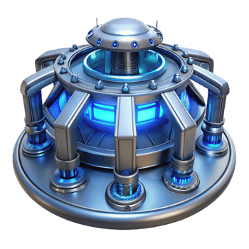 elegant vintage A Futuristic Space Station Sleek Metallic high quality png