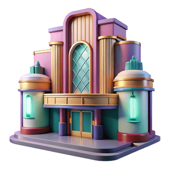 stunning artistic An Art Deco Movie Theater Geometric Patt 4K png