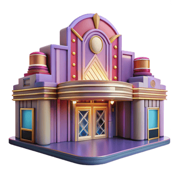 dramatic modern An Art Deco Movie Theater Geometric Patt 4K png