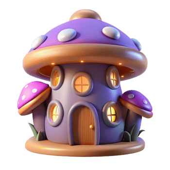 magnificent classic A Whimsical Mushroom House Fairy Tale S high quality png