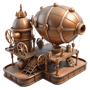 magnificent minimalist A Steampunk Airship Dock Intricate Gears exclusive png