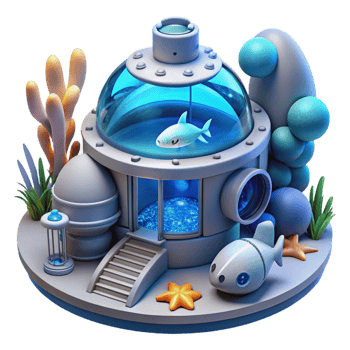 magnificent contemporary Futuristic Underwater Research Facility premium png