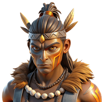 wonderful traditional Portrait of a Tribal Warrior with Intrica high quality png