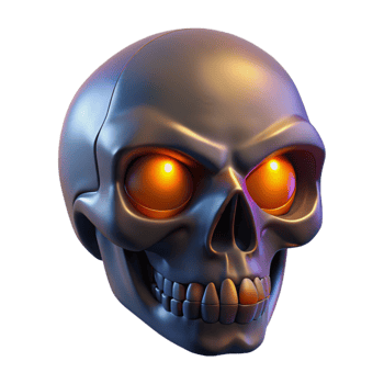 impressive vintage Portrait of a Skull with Glowing Eyes D high resolution png