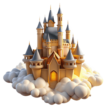 beautiful contemporary Majestic Castle Among the Clouds original png