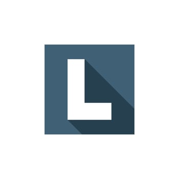 Square Long Shadow Letter L Logo Template Illustration Design. EPS 10. vector