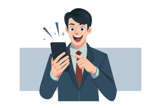 Flat illustration of a businessman receiving an award. vector