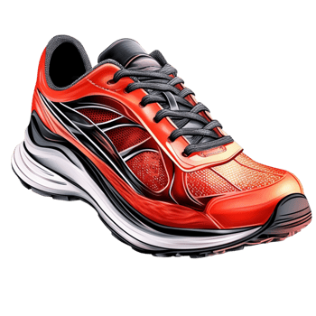 Red and Black Athletic Sneakers for Running and Training png