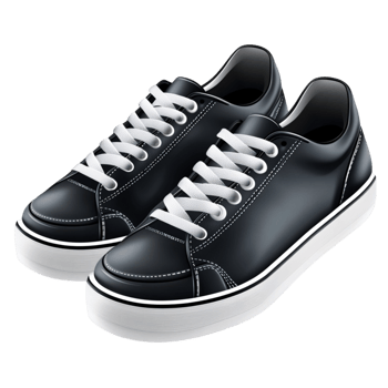 Stylish Black and White Casual Sneakers for Men and Women png