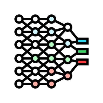 deep learning layers machine color icon illustration vector