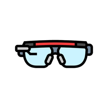 smart glasses workout insights fitness technology color icon illustration vector