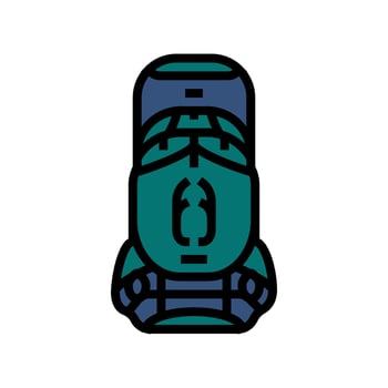 mountin hiking backpack color icon illustration vector