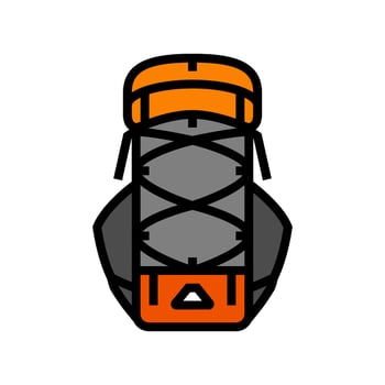 durable hiking backpack color icon illustration vector