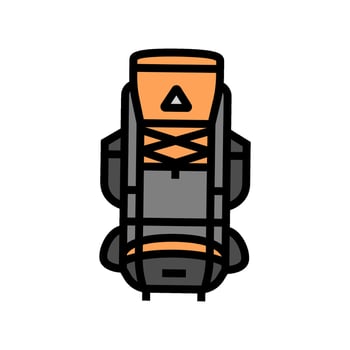 compact hiking backpack color icon illustration vector