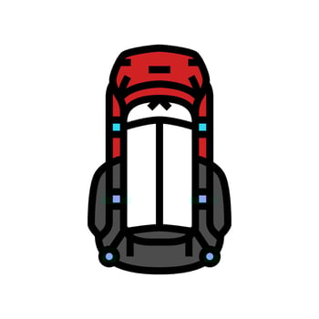 straps hiking backpack color icon illustration vector