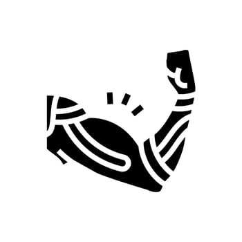 muscle highlighted kinesio tape glyph icon illustration vector