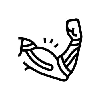 muscle highlighted kinesio tape line icon illustration vector