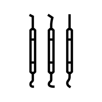 dental scaler orthodontist line icon illustration vector