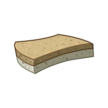 ecofriendly biodegradable kitchen sponge cartoon illustration vector