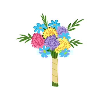flowers bouquet wedding cartoon illustration vector