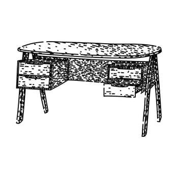 chair desk sketch drawn vector