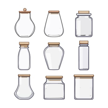 eco friendly jar set illustration item vector