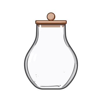zero eco friendly jar cartoon illustration vector