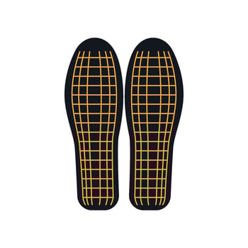 thermal electric heated insoles cartoon illustration vector