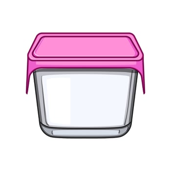 freezer food storage container baby cartoon illustration vector