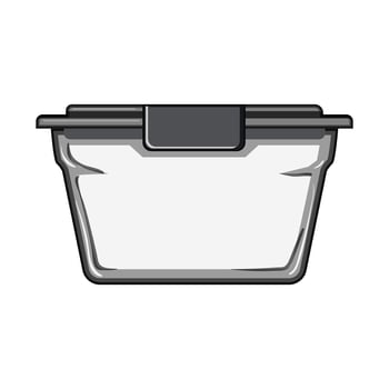 transparent glass food storage container cartoon illustration vector