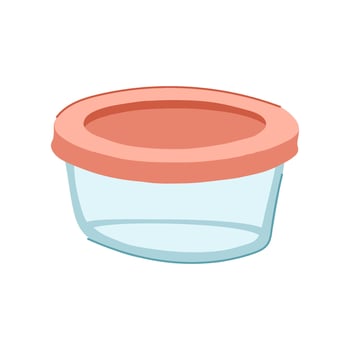 airtight glass food storage container cartoon illustration vector