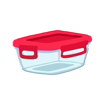 friendly glass food storage container cartoon illustration vector