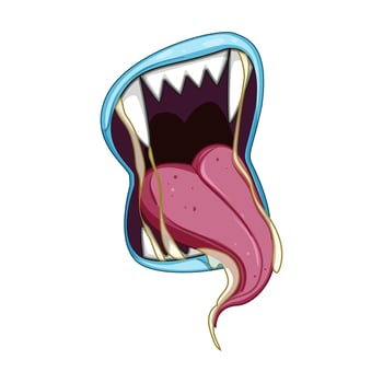 terror horror mouth cartoon illustration vector