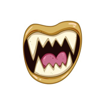 blood horror mouth cartoon illustration vector