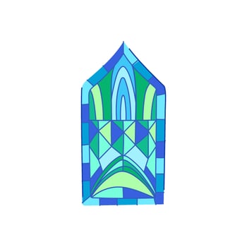 church stained glass cartoon illustration vector