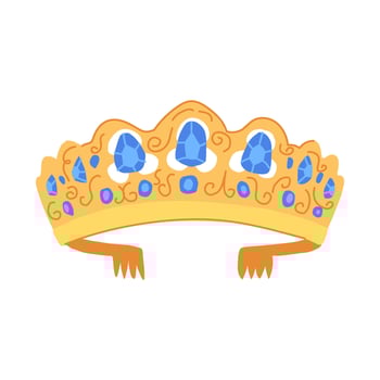 princess tiara bridal cartoon illustration vector