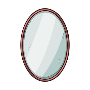 reflection wall mirror cartoon illustration vector