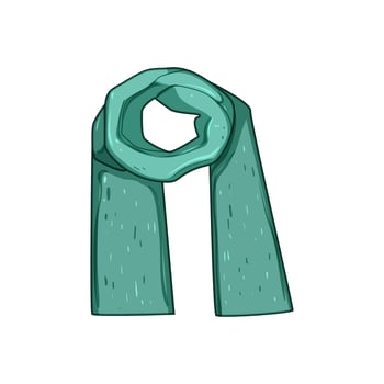 friendly woman scarf cartoon illustration vector