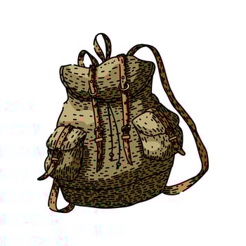 adventure backpack sketch hand item drawn vector