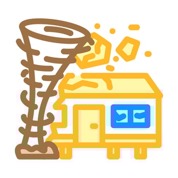 tornado mobile home color icon illustration vector