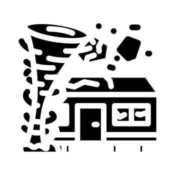 tornado mobile home glyph icon illustration vector