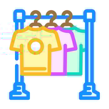 hanger clothes thrift driven fashion color icon illustration vector