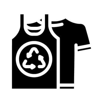 recycle clothing thrift driven fashion glyph icon illustration vector